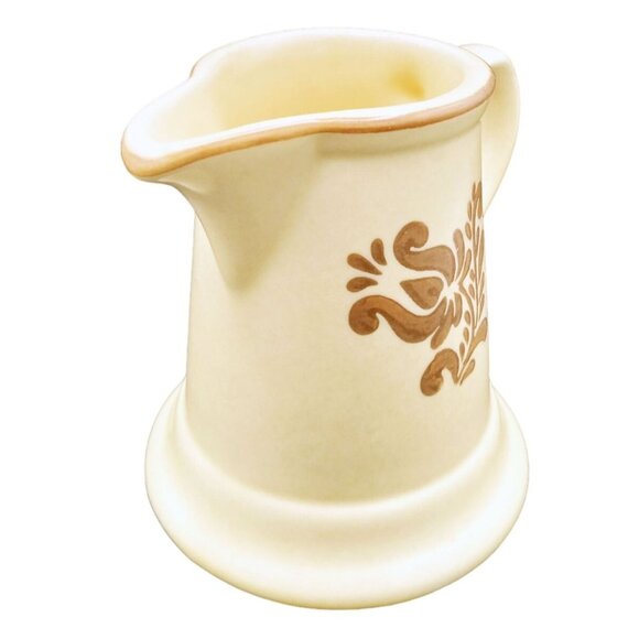 Pfaltzgraff Village Creamer Milk Pitcher Handle Brown Floral Design Vintage 4.5" - Picture 4 of 16